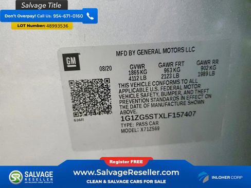 Used 2020 Chevrolet Malibu RS w/ LPO, Convenience Package 1 image 16