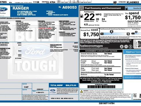 Used 2019 Ford Ranger XLT w/ Equipment Group 301A Mid image 20