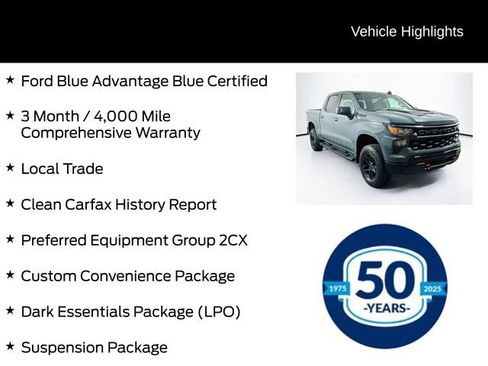 Used 2025 Chevrolet Silverado 1500 Custom Trail Boss w/ LPO, Dark Essentials Package AWD/4WD image 6