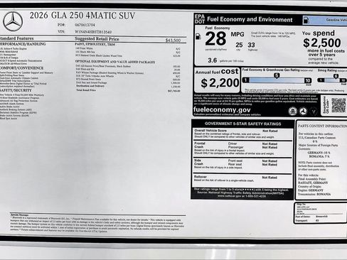 New 2026 Mercedes-Benz GLA 250 4MATIC image 19