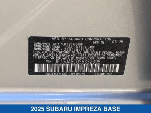 Certified 2025 Subaru Impreza 2.0i image 37