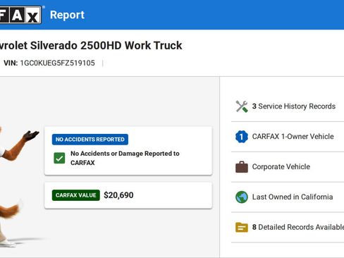 Used 2015 Chevrolet Silverado 2500 W/T w/ WT Fleet Convenience Package AWD/4WD image 3