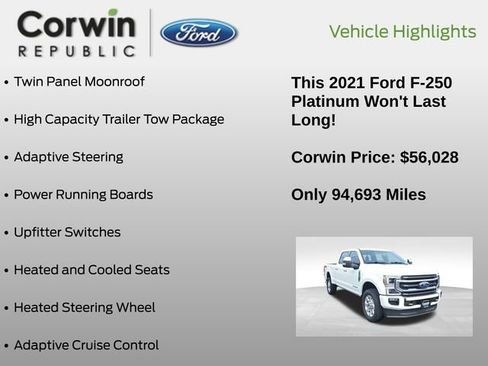 Certified 2021 Ford F250 Platinum w/ FX4 Off-Road Package AWD/4WD image 6