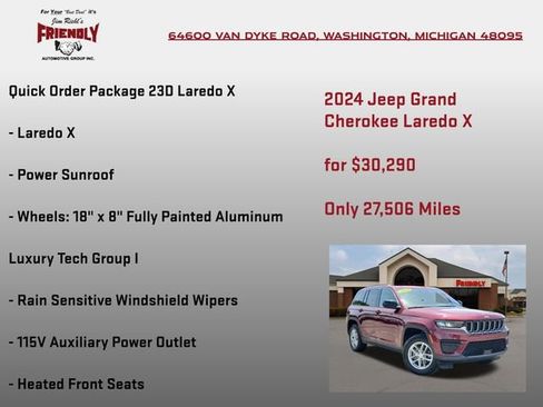 Used 2024 Jeep Grand Cherokee Laredo X w/ Luxury Tech Group I AWD/4WD image 5