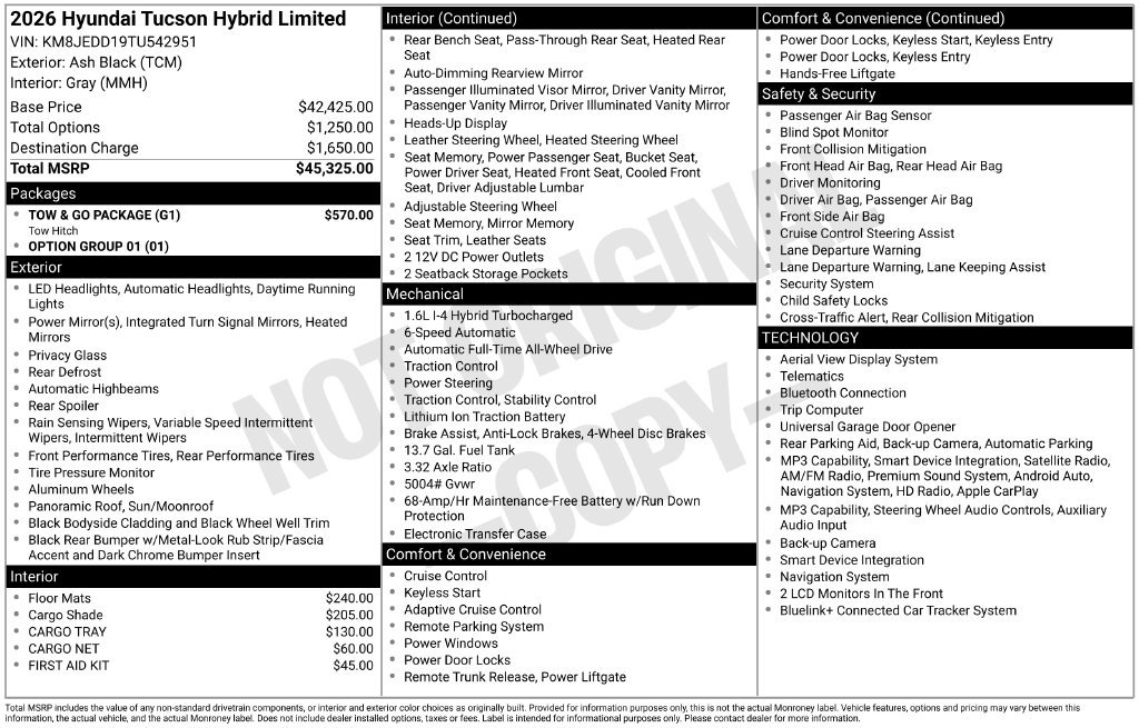 New 2026 Hyundai Tucson Limited w/ Tow & Go Package AWD/4WD image 7