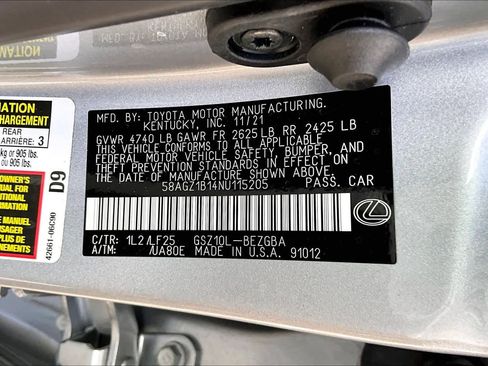Certified 2022 Lexus ES 350 F Sport FWD image 37