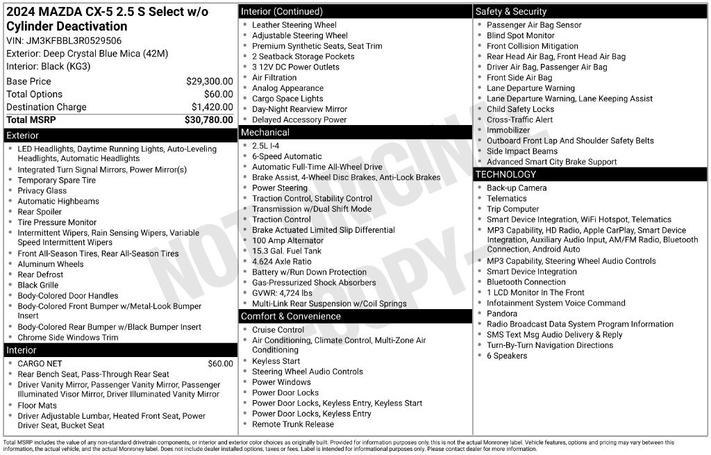 Used 2024 MAZDA CX-5 AWD 2.5 S w/ Select Package image 4