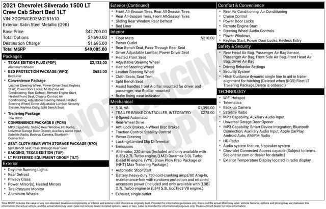 Used 2021 Chevrolet Silverado 1500 LT w/ Texas Edition Plus RWD image 33