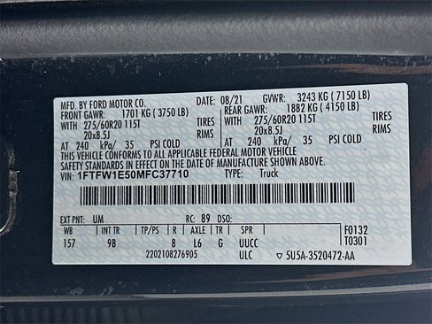 Used 2021 Ford F150 Platinum w/ Equipment Group 701A High image 37