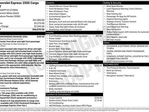 New 2025 Chevrolet Express 2500 w/ Driver Convenience Package RWD image 4