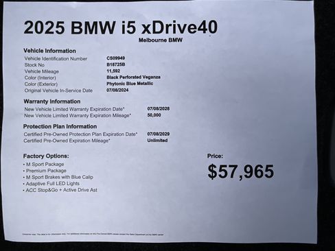 Certified 2025 BMW i5 xDrive40 w/ M Sport Package AWD/4WD image 33
