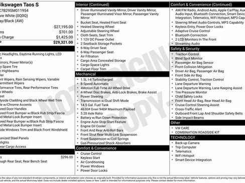 Certified 2025 Volkswagen Taos S image 7