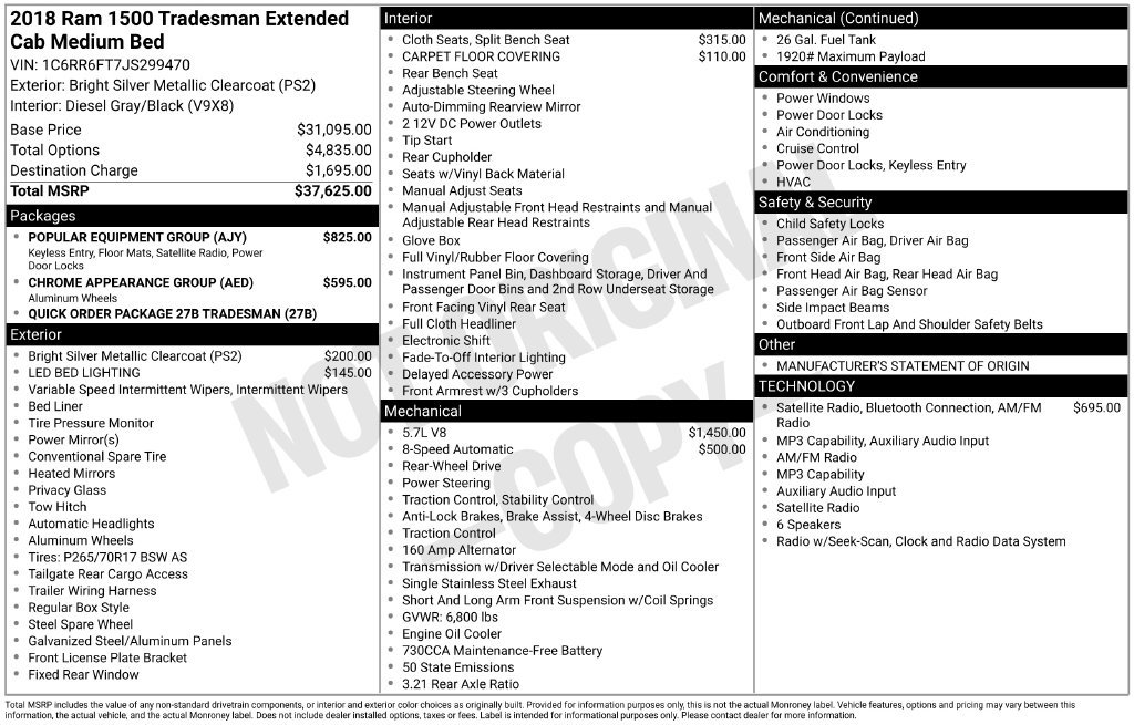 Used 2018 RAM 1500 Tradesman w/ Popular Equipment Group RWD image 40