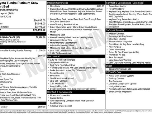 New 2026 Toyota Tundra Platinum w/ TRD Off-Road Package AWD/4WD image 7