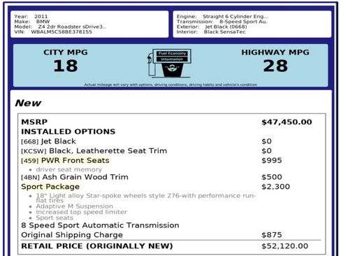 Used 2011 BMW Z4 sDrive30i w/ Sport Pkg image 4