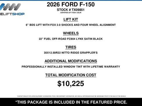 Used 2026 Ford F150 XLT w/ XLT Black Appearance Package AWD/4WD image 2