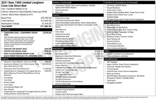 Used 2021 RAM 1500 Limited AWD/4WD image 16