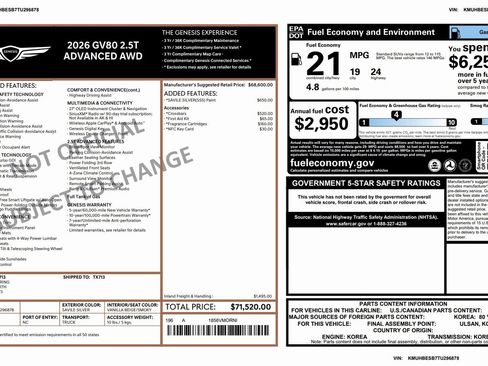 Used 2026 Genesis GV80 2.5T Advanced image 3