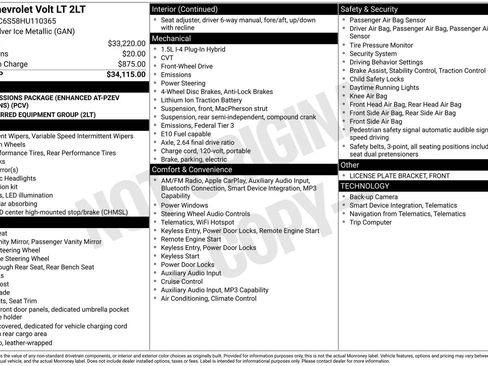 Used 2017 Chevrolet Volt LT FWD image 7