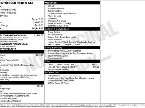 Used 2004 Chevrolet SSR w/ Preferred Equipment Group RWD image 5