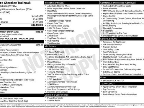 Used 2020 Jeep Cherokee Trailhawk w/ Cold Weather Group image 36