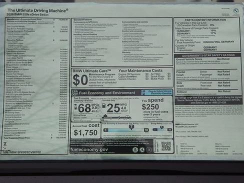 New 2026 BMW 550e xDrive w/ Executive Package image 2