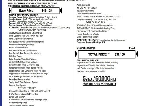 Used 2026 Chrysler Pacifica Limited FWD image 8