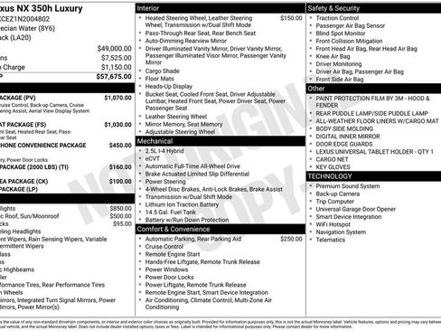 Used 2022 Lexus NX 350h AWD w/ Vision Package image 16