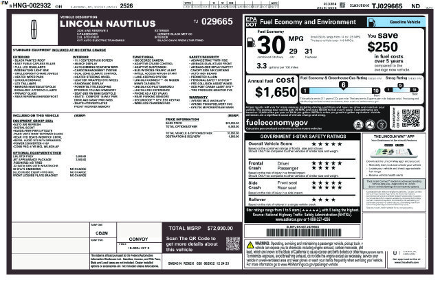 New 2026 Lincoln Nautilus Reserve w/ Jet Appearance Package AWD/4WD image 31