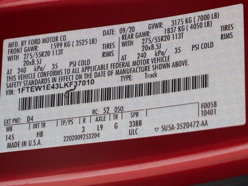 Used 2020 Ford F150 Lariat w/ Equipment Group 502A Luxury image 50