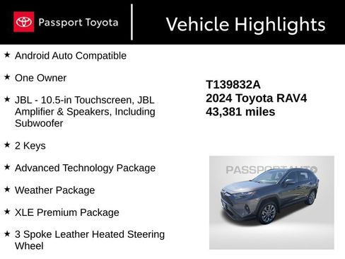 Certified 2024 Toyota RAV4 XLE Premium w/ Weather Package AWD/4WD image 5