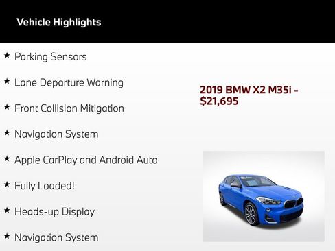 Used 2019 BMW X2 M35i w/ Premium Package AWD/4WD image 5