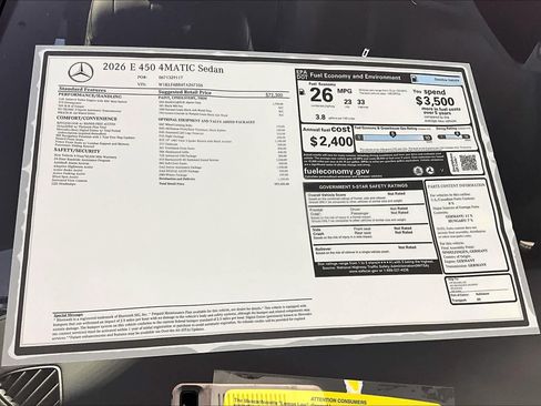 New 2026 Mercedes-Benz E 450 4MATIC Sedan image 18