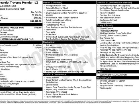 Used 2017 Chevrolet Traverse Premier w/ LPO, 'HIT The Road' Package AWD/4WD image 4