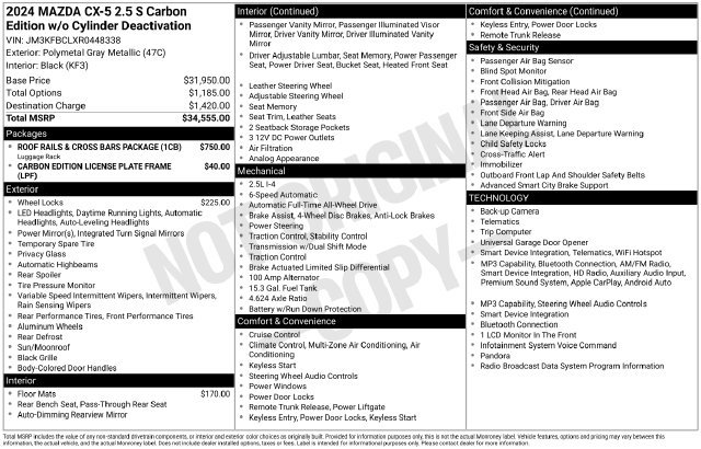 Used 2024 MAZDA CX-5 Carbon Edition AWD/4WD image 4