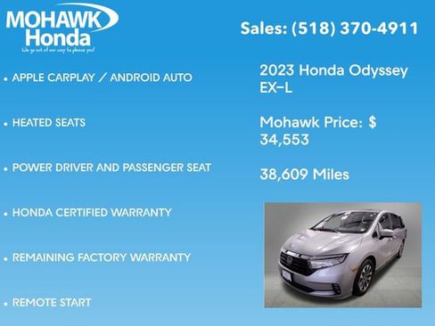 Certified 2023 Honda Odyssey EX-L image 16