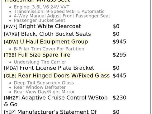 Used 2025 RAM ProMaster 2500 w/ U-Haul Equipment Group FWD image 4