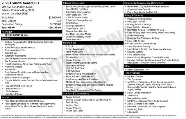 Used 2025 Hyundai Sonata SEL FWD image 47