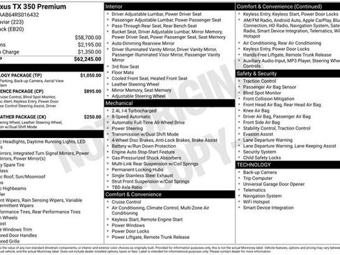 Used 2024 Lexus TX 350 AWD w/ Technology Package image 41