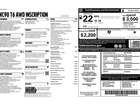 Used 2021 Volvo XC90 T6 Inscription w/ Lounge Package image 9