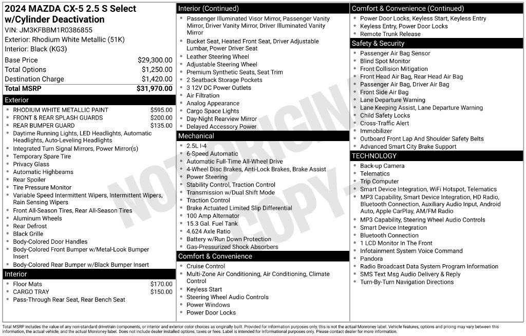 Used 2024 MAZDA CX-5 AWD 2.5 S w/ Select Package image 6