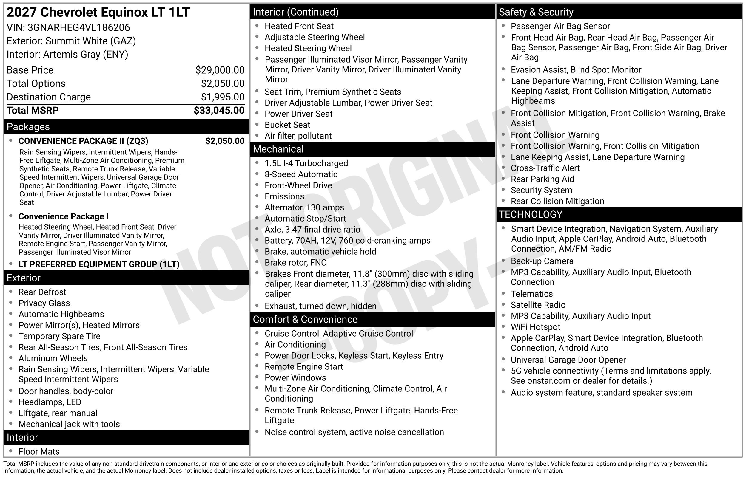 New 2027 Chevrolet Equinox LT w/ Convenience Package II FWD image 3