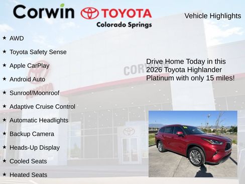 Used 2026 Toyota Highlander Platinum AWD/4WD image 7