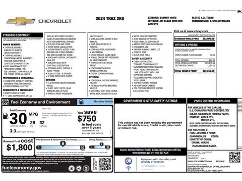 Used 2024 Chevrolet Trax RS FWD image 2