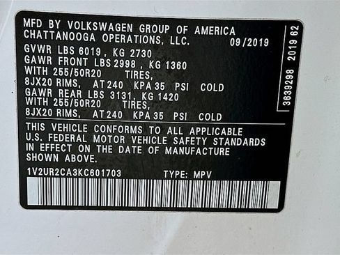 Used 2019 Volkswagen Atlas SE w/ Panoramic Sunroof Package AWD/4WD image 35