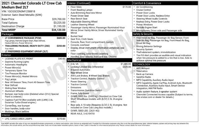 Used 2021 Chevrolet Colorado LT w/ LT Convenience Package RWD image 3