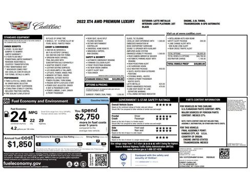 Used 2022 Cadillac XT4 Premium Luxury w/ Enhanced Visibility Package AWD/4WD image 9