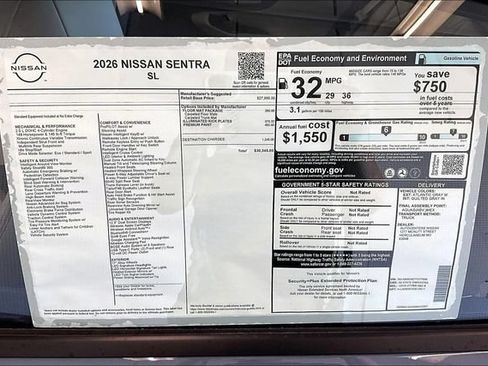 New 2026 Nissan Sentra SL w/ Floor Mat Package FWD image 40
