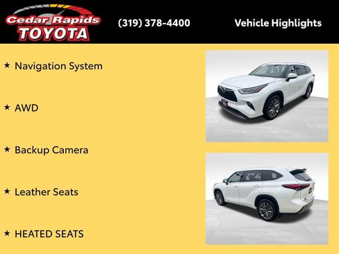 Certified 2021 Toyota Highlander Platinum AWD/4WD image 9