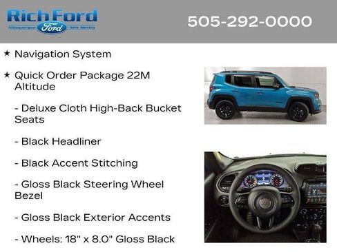 Used 2022 Jeep Renegade Altitude w/ Sun/Sound Group AWD/4WD image 11